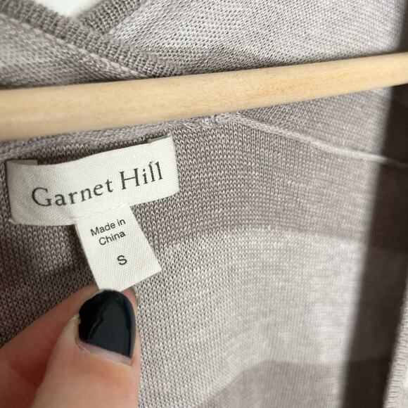 Garnet Hill Women's Linen Duster Long Cardigan Size Small Gray Beige Striped - Picture 5 of 10